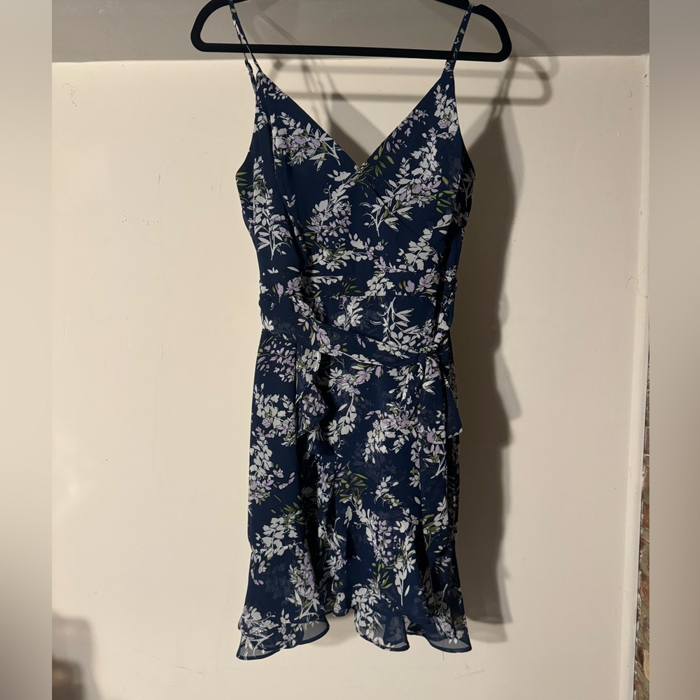 Floral Print Dress with Waist Tie